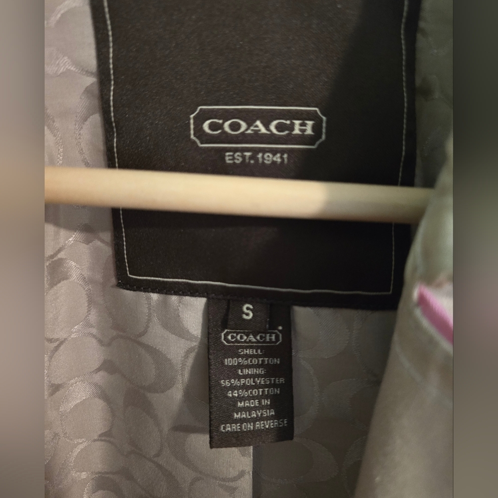 Coach Beige Trench Coat with Pink Accents - Picture 11 of 12